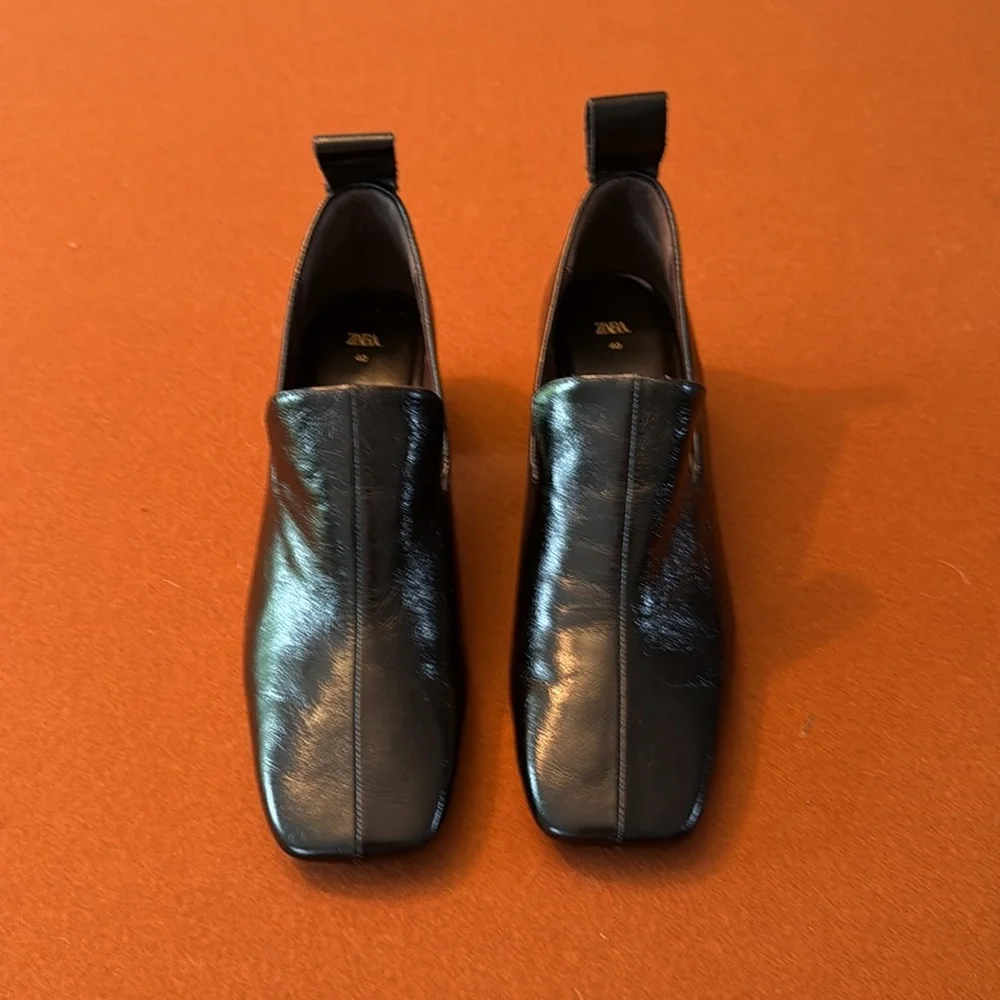 Zara Black Flats Minimalist Loafers sz 40 - Picture 5 of 5